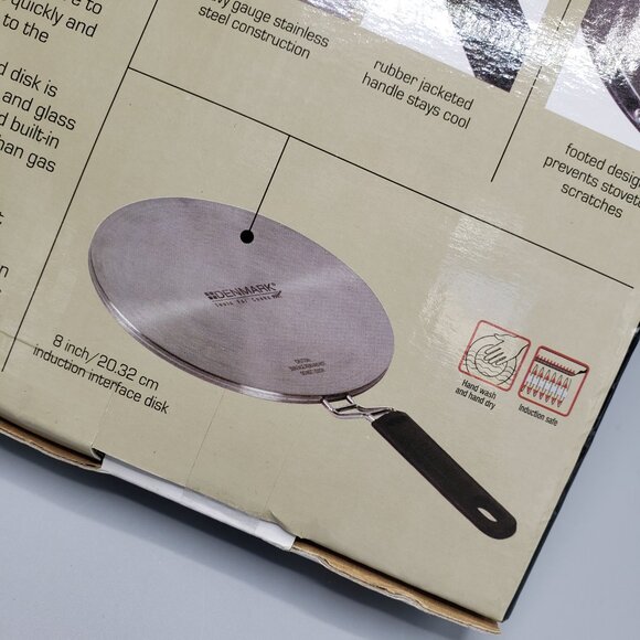 NEW Denmark 8-inch Induction Interface Disk of Stainless Steel with Rubber Grip - Picture 6 of 11